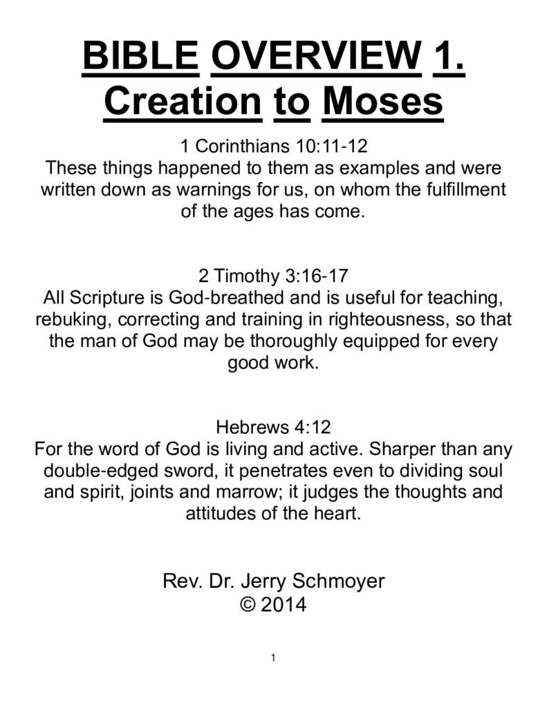 thumbnail of Bible Overview 1 Creation to Moses