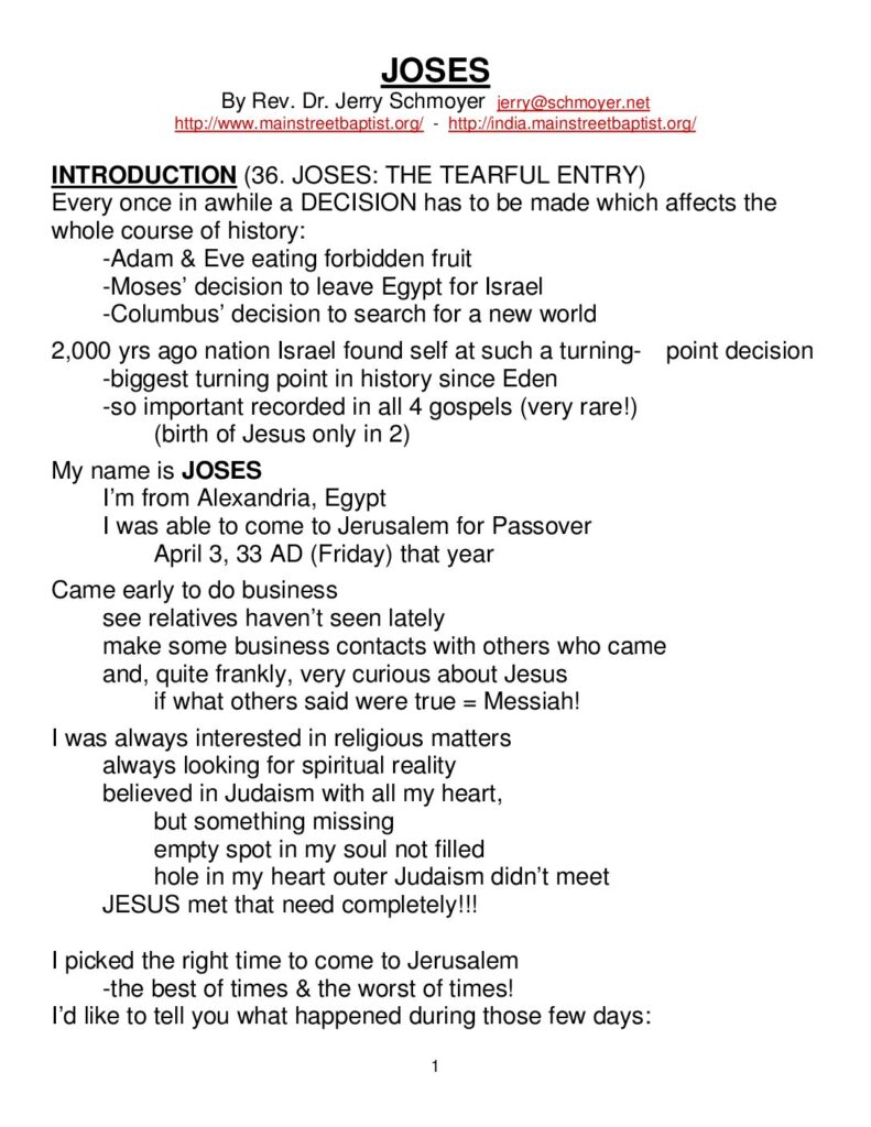 thumbnail of Joses Drama (Jerusalem Entry)