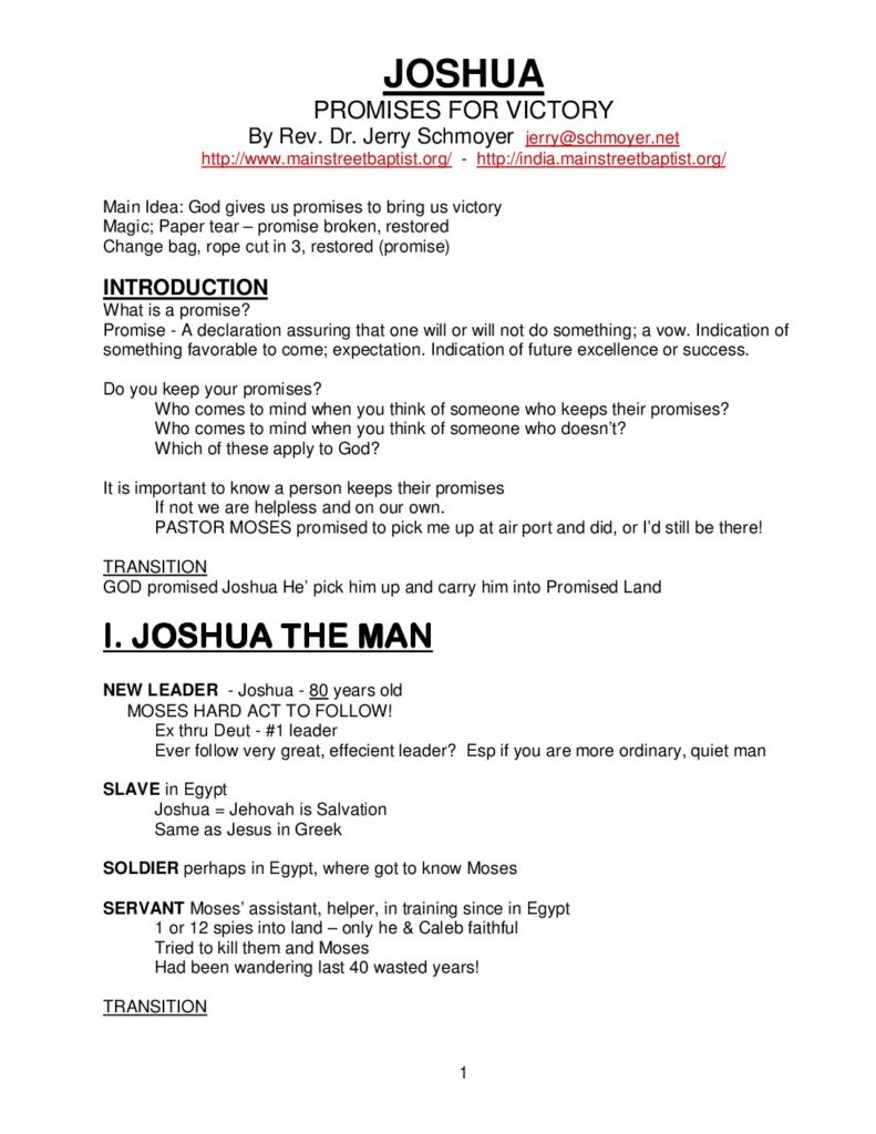 thumbnail of Joshua promises for victory