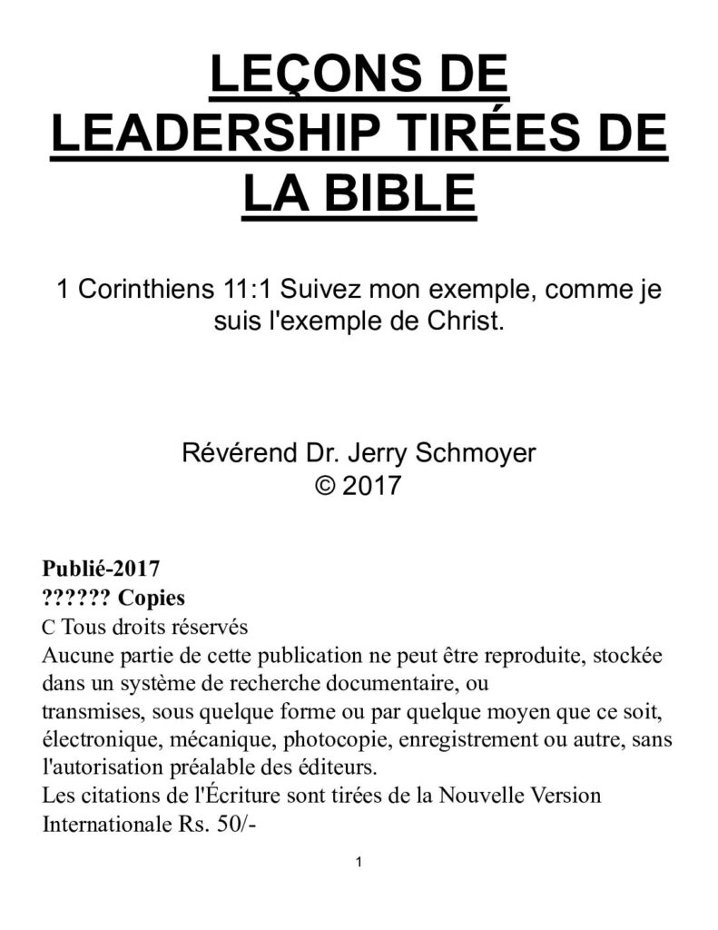 thumbnail of LEÇONS DE LEADERSHIP TIRÉES DE LA BIBLE Leadership Lessons French