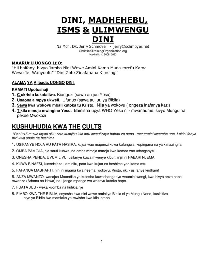 thumbnail of MADHEHEBU-NA-DINI-POTOFU-Cults-and-World-Religions