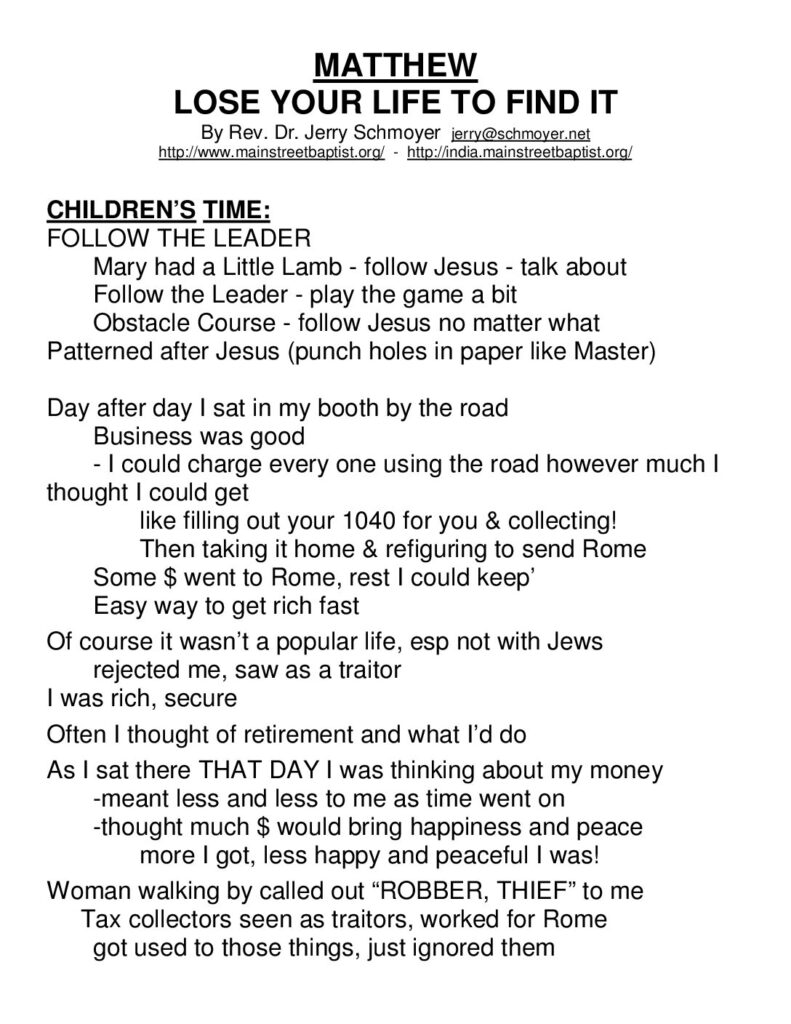 thumbnail of Matthew, discipleship