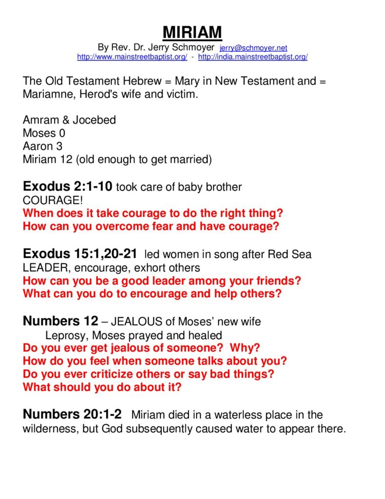 thumbnail of Miriam, courage