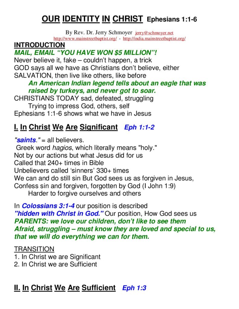 thumbnail of Our Identity in Christ Eph 1