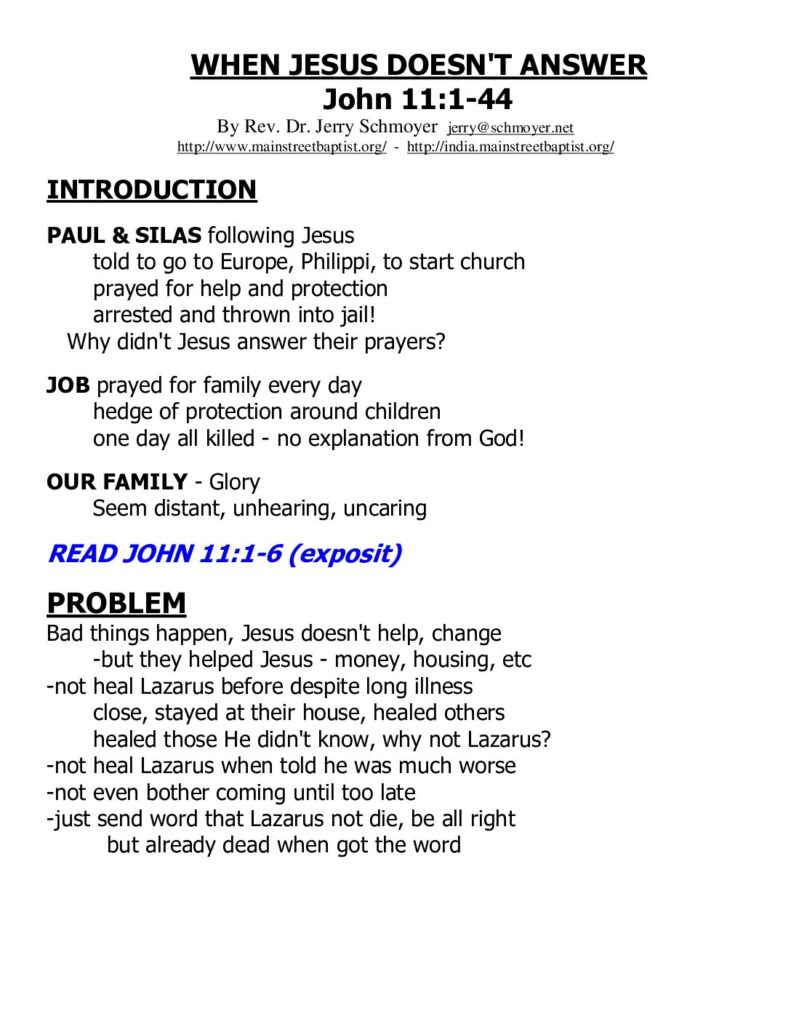 thumbnail of When Jesus Doesnt Answer John 11