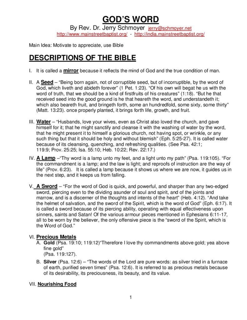 thumbnail of Word of God generalities